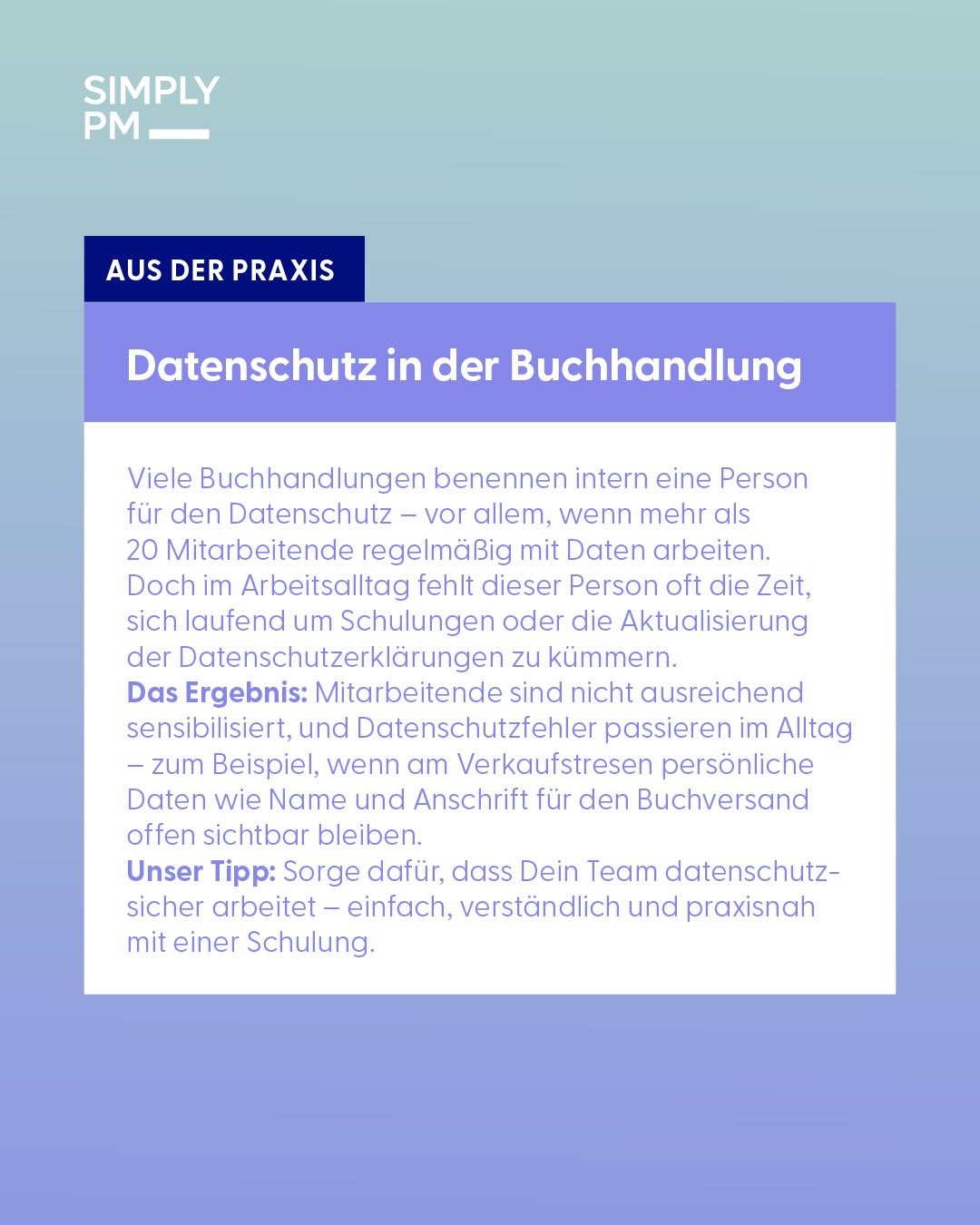 Datenschutz in der Buchhandlung