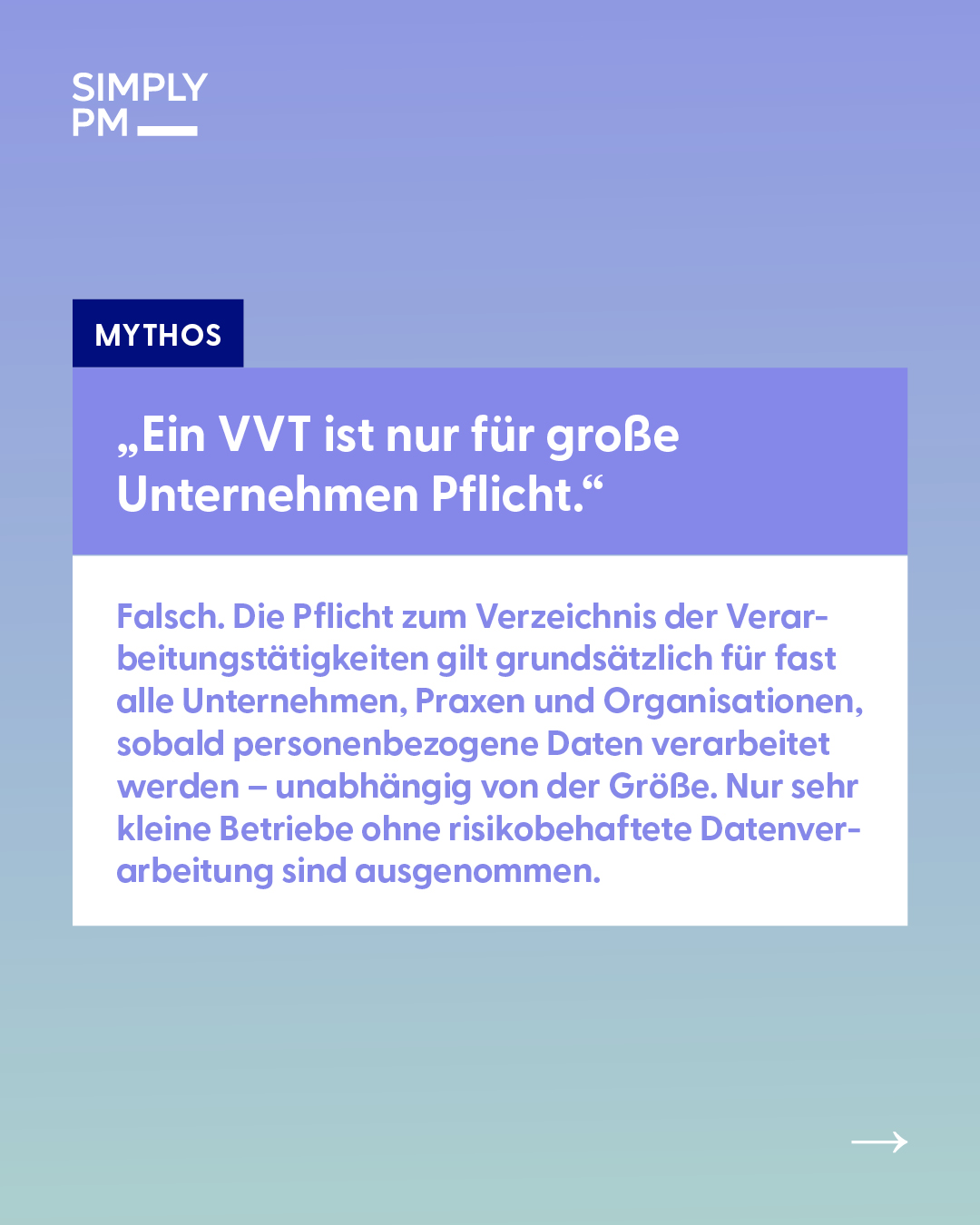 Verzeichnis für Verarbeitungstätigkeiten (VVT) nur bei großen Unternehmen Pflicht? - Fehlanzeige.