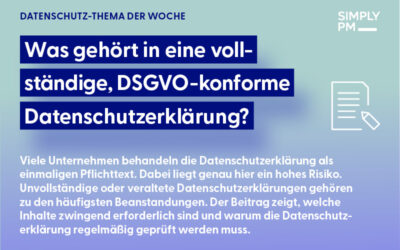 Blog Datenschutzerklärung